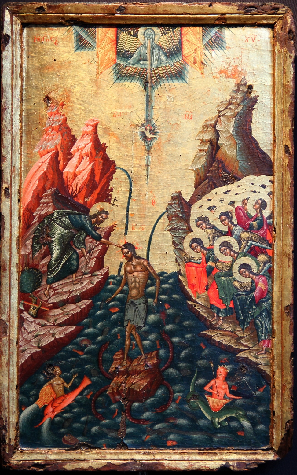 Tesori Albania_81.JPG - Onufri - Il Battesimo di Cristo - Tempera su tavola - Chiesa dell'Annunciazione di berat, Metà XVI secolo.